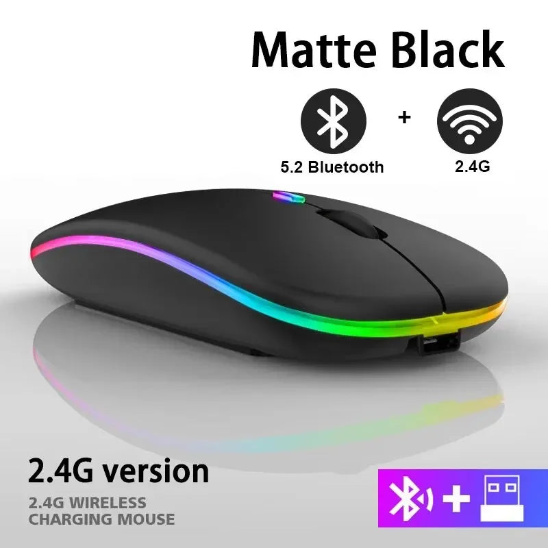 Bezprzewodowa mysz gamingowa, RGB, ergonomiczna, ładowalna, cicha, do laptopa/PC
