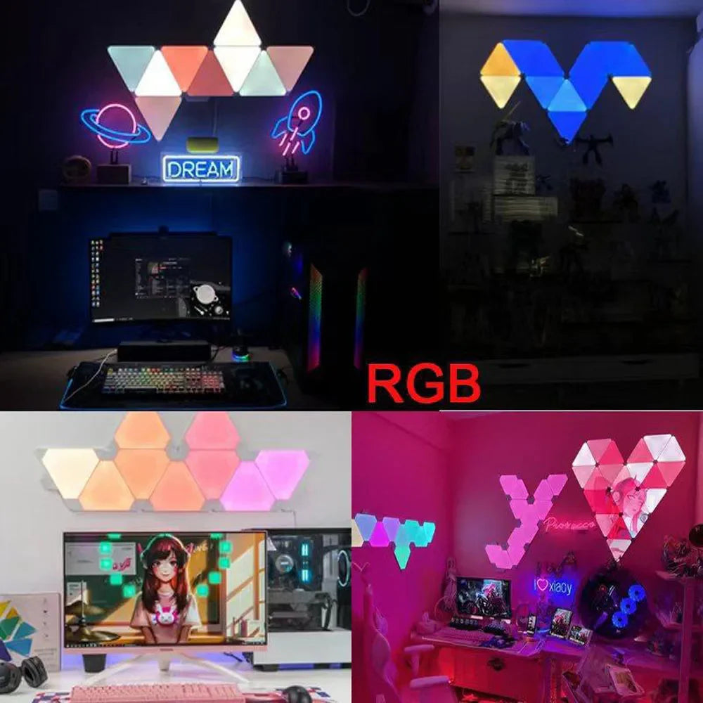 Lampa RGB LED 5V, trójkątna, do dekoracji wnętrz, do pokoju