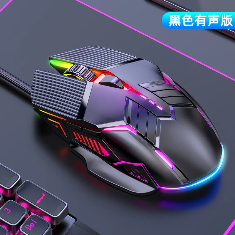 Mysz gamingowa przewodowa 3200DPI, RGB, 6 przycisków, cicha