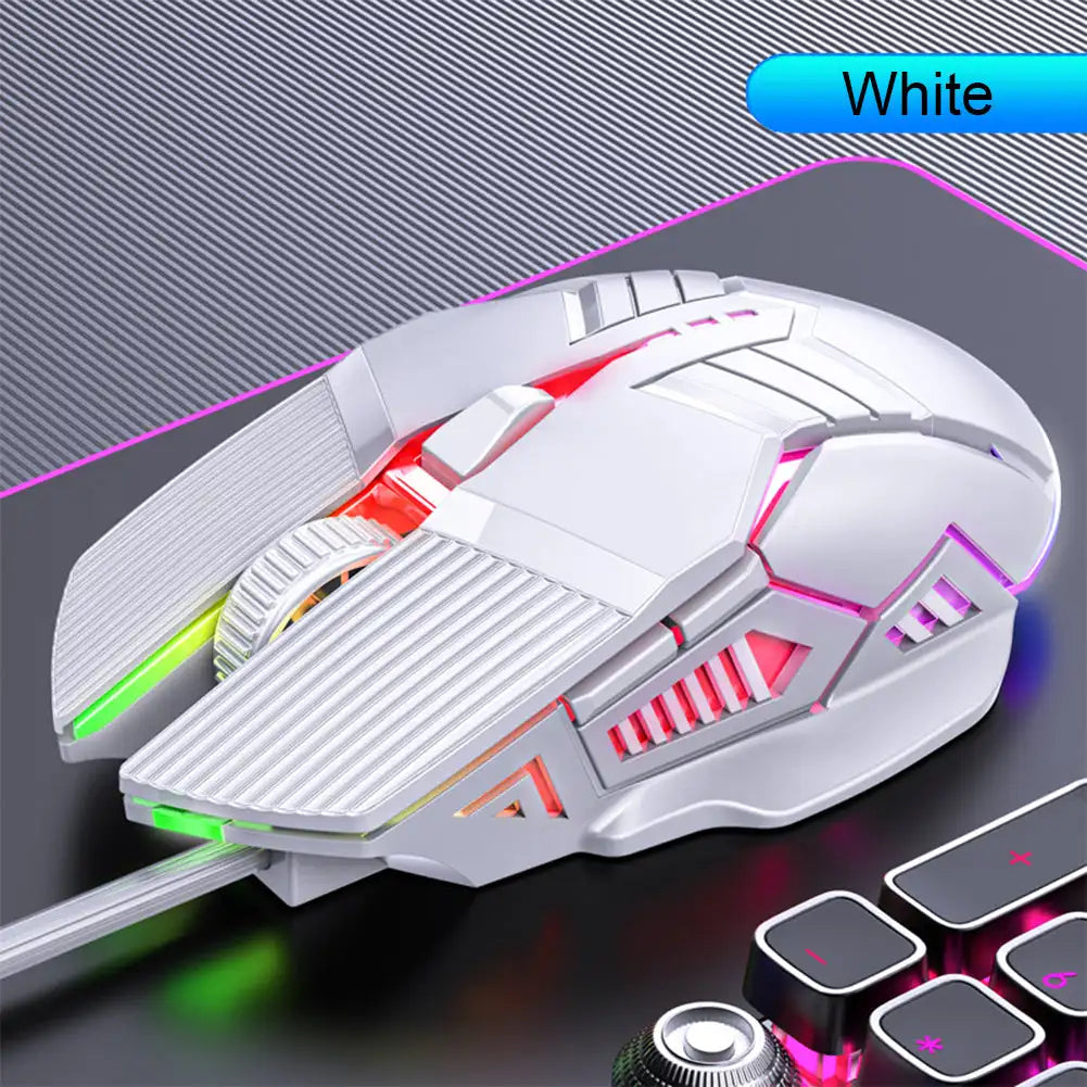 Mysz gamingowa przewodowa 3200DPI, RGB, 6 przycisków, cicha