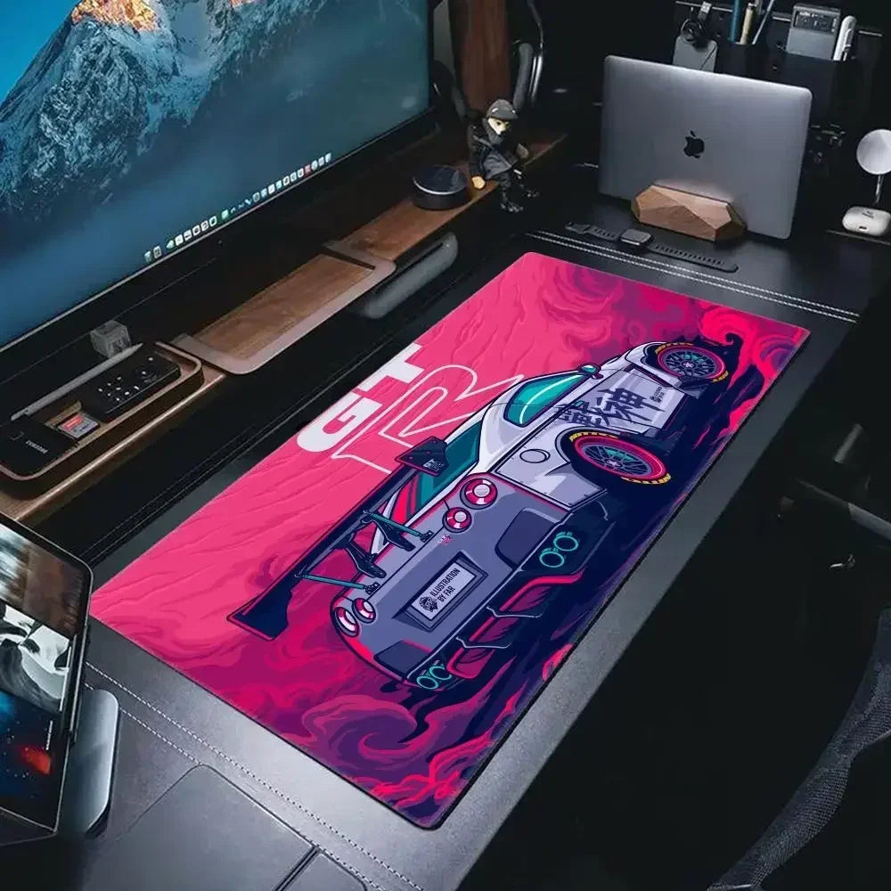 Podkładka pod mysz XXL, sportowy samochód, anime GTR, antypoślizgowa, do biura i gier