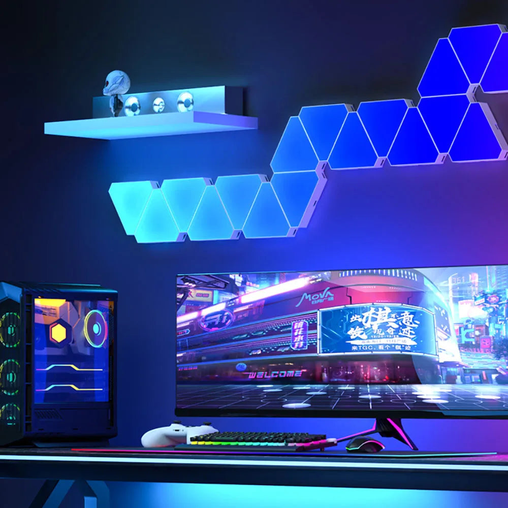 Lampa RGB LED 5V, trójkątna, do dekoracji wnętrz, do pokoju