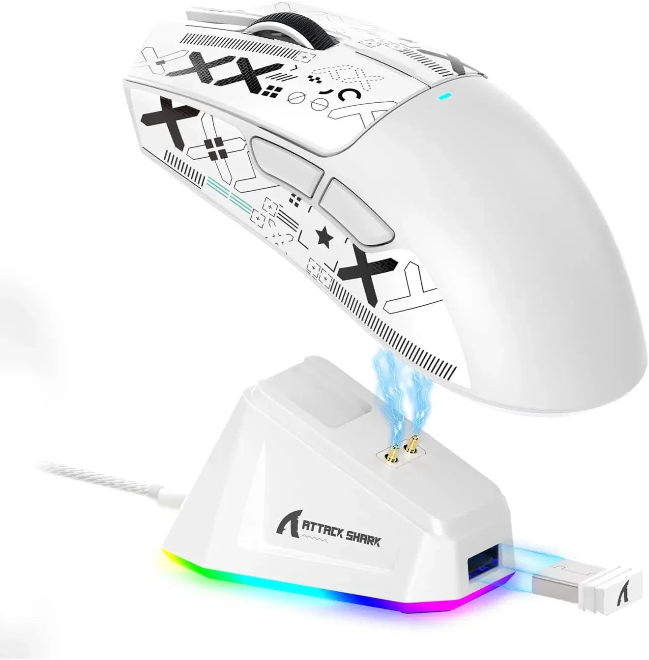 Mysz gamingowa ATTACK SHARK X11, bezprzewodowa, RGB, 22K DPI, z dokiem ładującym