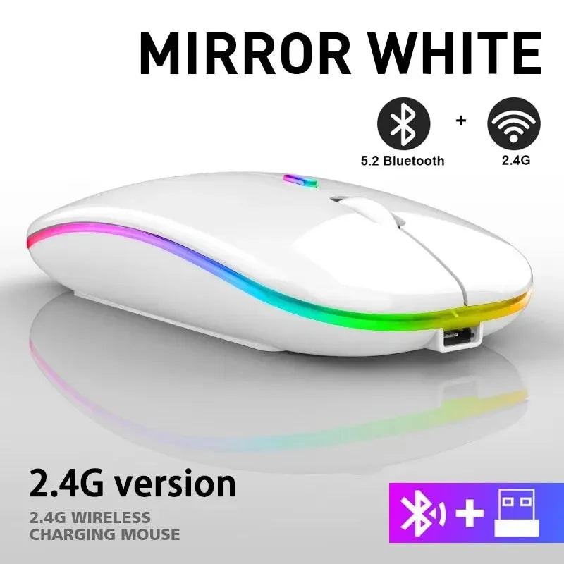 Bezprzewodowa mysz gamingowa, RGB, ergonomiczna, ładowalna, cicha, do laptopa/PC