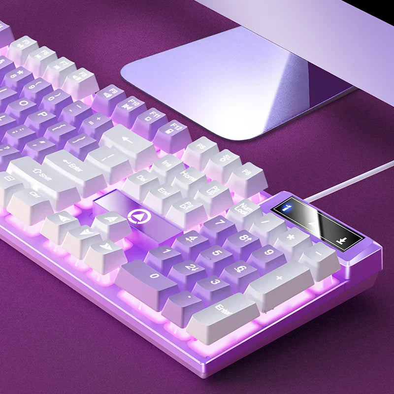 Klawiatura gamingowa YINDIAO, przewodowa, z numpadem, do laptopów i komputerów PC, niskoprofilowa