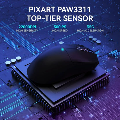 Mysz gamingowa ATTACK SHARK X11, bezprzewodowa, RGB, 22K DPI, z dokiem ładującym