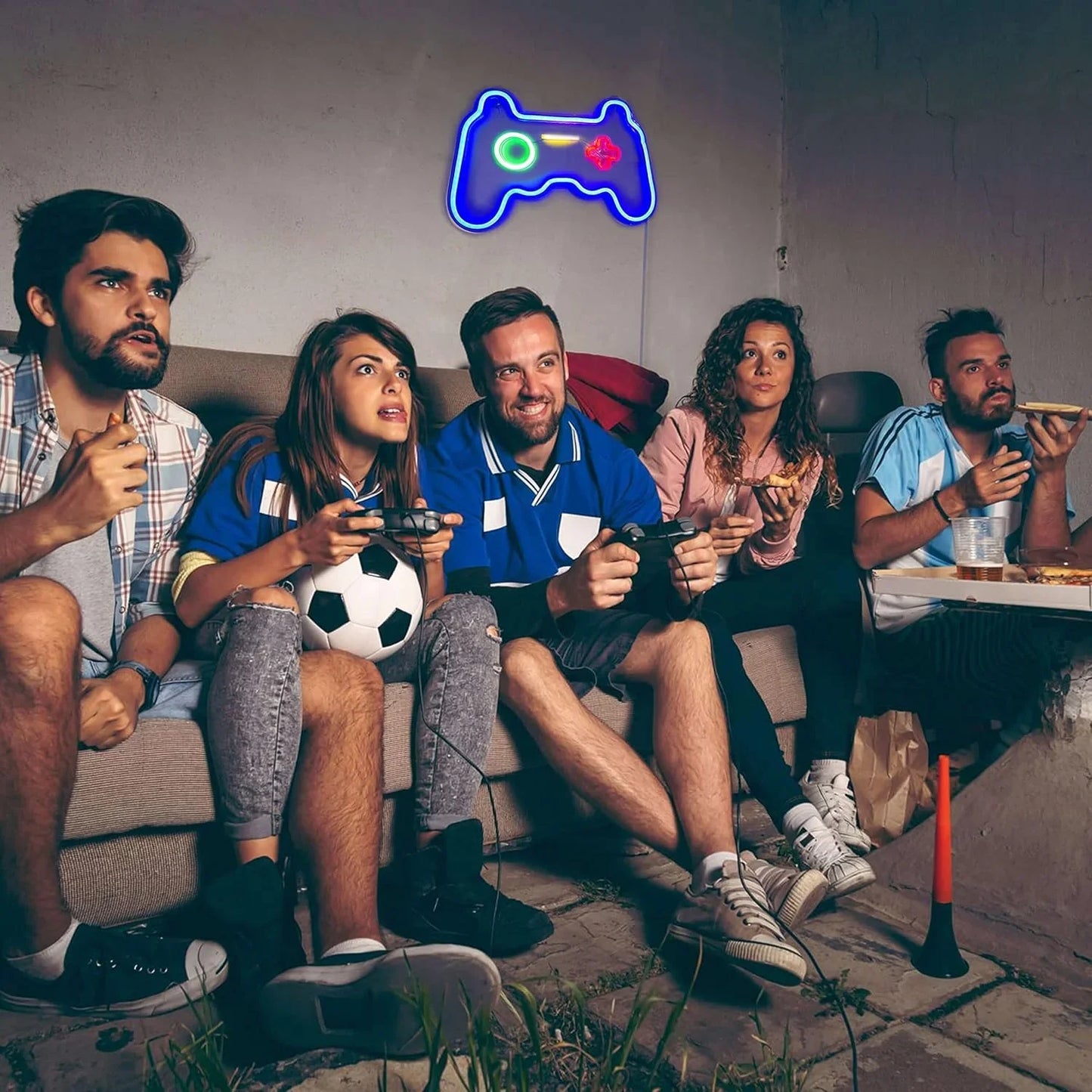 Neonowa tablica "Gamer", w kształcie kontrolera, do pokoju nastolatka, dekoracja LED