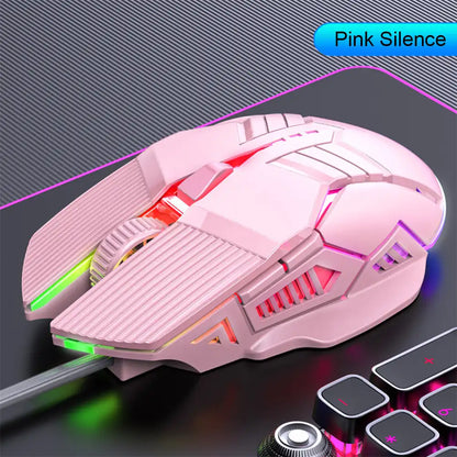 Mysz gamingowa przewodowa 3200DPI, RGB, 6 przycisków, cicha