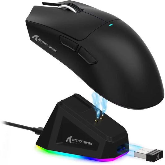 Mysz gamingowa ATTACK SHARK X11, bezprzewodowa, RGB, 22K DPI, z dokiem ładującym